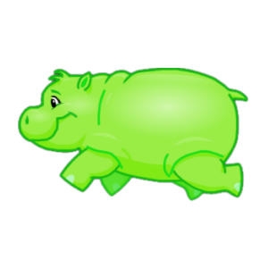 Playful Green Hippo